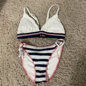 Red/White/Blue Two-Piece Swimsuit